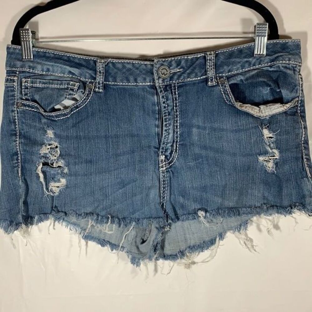 Warehouse One Distressed Blue Jean Shorts